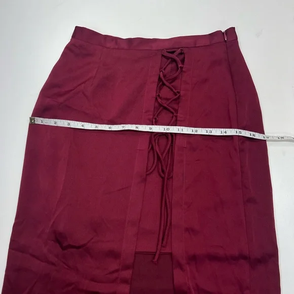 krisa Layered Lace Up Pencil Skirt in Cranberry REVOLVE NEW With Tags Size XS - Picture 9 of 10
